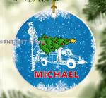 Unique Digger Auger Truck Lineman Ornament - Christmas Tree Gift - Personalized